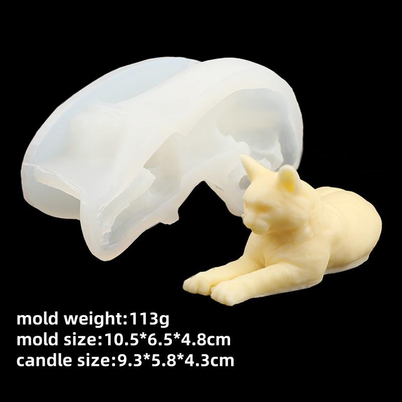 3D Кошка Свеча Силиконовая Форма Сделай Сам Собака Складывание Музыка Ароматерапия Свеча Ручной Работы Подарок Китти Гипс Смола Ювелирная Форма