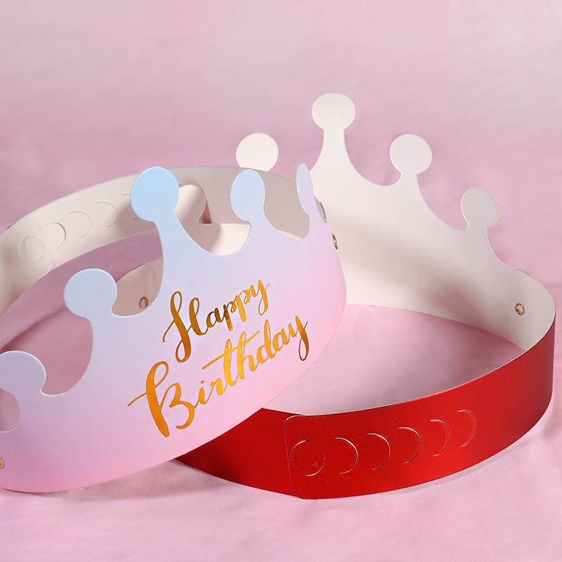 Золотая корона на день рождения для взрослых и детей - складной головной убор для вечеринки в виде торта