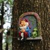 Mini Garden Resin Crafts Decoration Gnome Window Sleeping Garden Sculpture Gnome Outdoor Ornament Decoration
