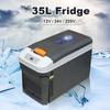 AC220V 35L Auto Mini Refrigerator Car Home Portable Fridge Travel Essentials Icebox Freezer Heater Camping Boating Caravan Bar