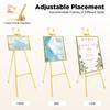 46.46" Gold Easel Stand for Wedding Signs No Assembly Needed Metal Display Stand for Art Welcome Signs Posters Pictures Painting