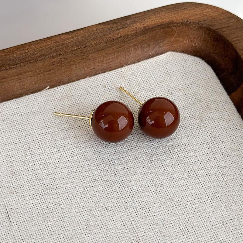 Простые новые коричневые геометрические серьги в стиле ретро с темпераментом, французские серьги, украшения для девочек