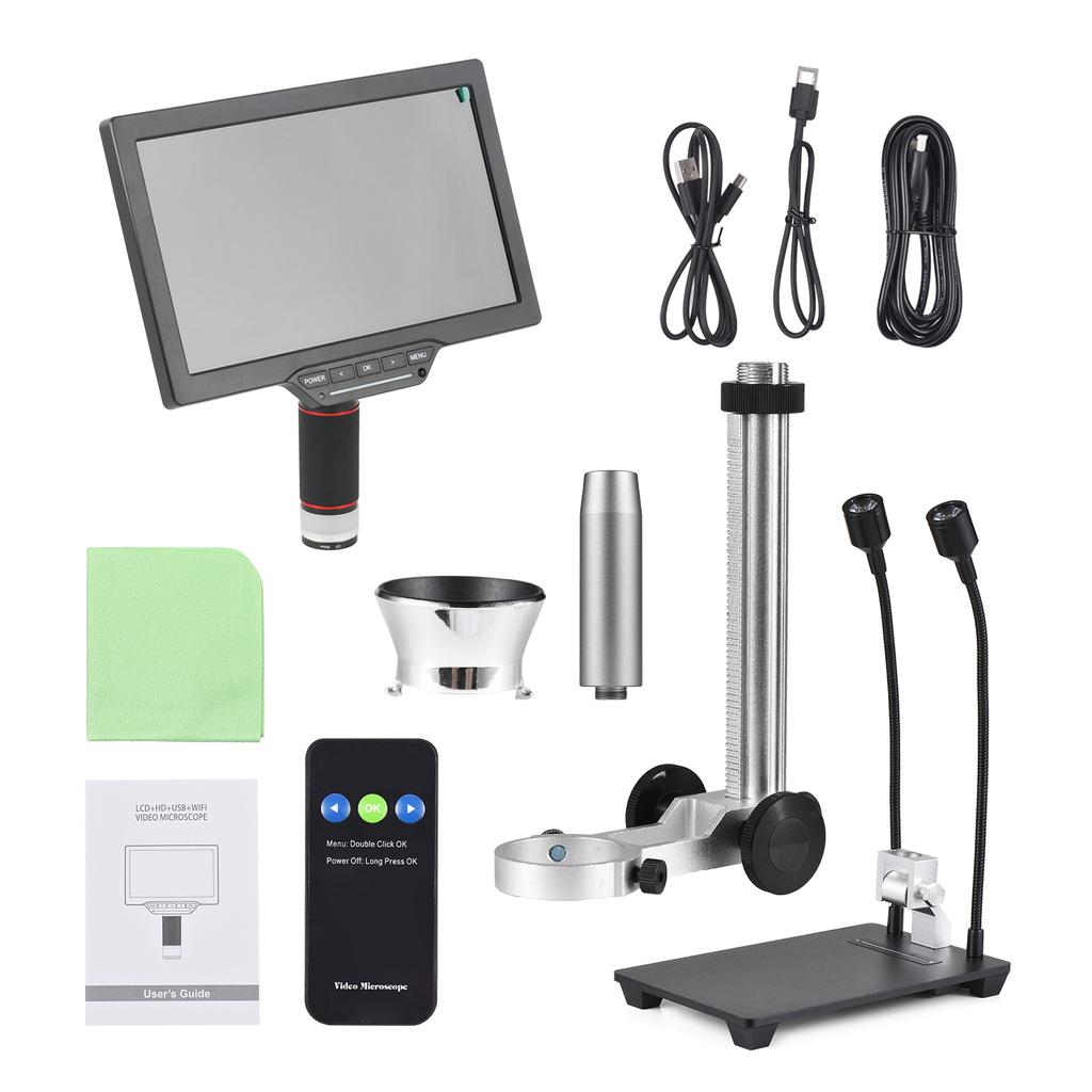 10.1-inch LCD USB Digital Microscope 1080P Coin Microscope 1-1600X 16MP Touch-control Lightness