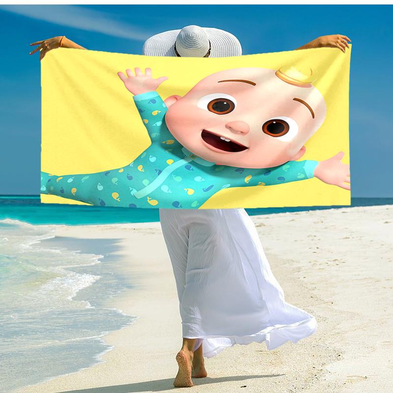 Ultra-Soft Beach Towel with CoComelon Theme,Ideal for Pool - Camping, Diving - Perfect Travel Essential, Vibrant Beach Towel.