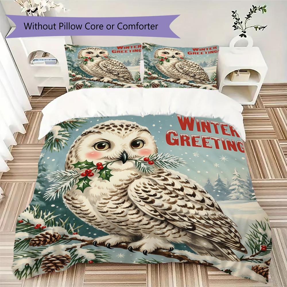 Winter Forest Fawn Pattern Bedding uilt Set uilt Cover Pillowcase Home Decoration Birthday Gift (1 * duvet cover + 2 * pillowcase without core)_XIA
