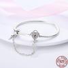 925 Sterling Silver Heart -Shaped Key And Lock Bracelet Fit Woman's Design Beads Charms Jewelry Bracelet For Women