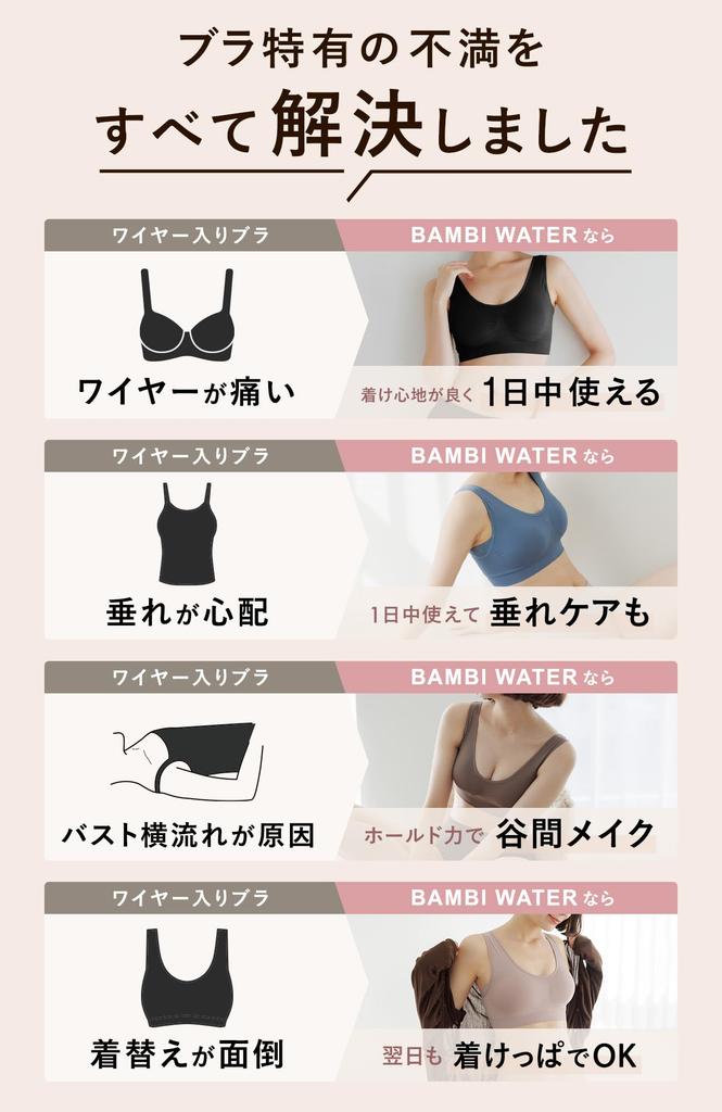 Ночной бюстгальтер Bambi Water, беспроводной бюстгальтер для ношения 24 часа в сутки с регулируемыми бретелями, для ношения днем/ночью (М, Черный)