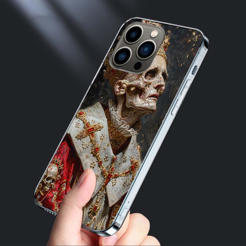 Чехол-бампер 'Скелет Короны Императора' для iPhone 16E 15 Pro 14 Plus 17E 16 17 Pro Max Air 11 12 13 Mini Ударопрочный Capa Милый Cove