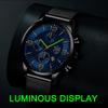 Модные черные мужские часы из нержавеющей стали, кварцевые наручные часы с календарем, роскошные мужские часы с круглым циферблатом, аналоговые часы, браслет, набор