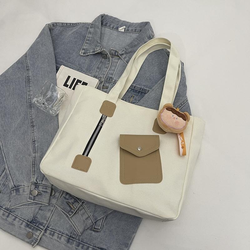 Холщовая сумка-тоут для студентов, сумка на плечо, большая вместимость, сумка для поездок на работу
