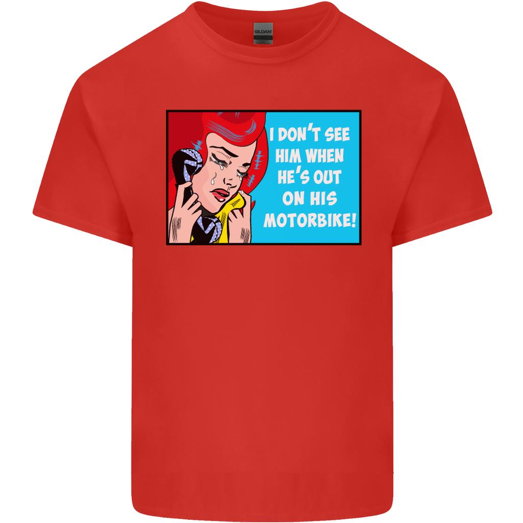 Hes out on His Motorbike Biker Motorcycle Unisexs Light Cotton TShirt