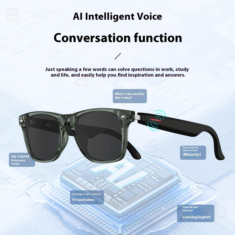 Интеллектуальные очки AI Translation E13 Sunglasses Black Technology Могут говорить и слушать музыку Bluetooth Audio Glasses