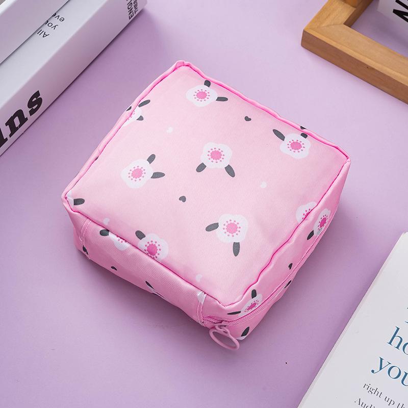 High-End Cube Sanitary Napkin Storage Bag Travel Makeup Organizer