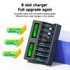 8slot LCD Smart 1.5V Li-ion Battery Charger+1.5V AA AAA Li-ion Rechargeable Battery