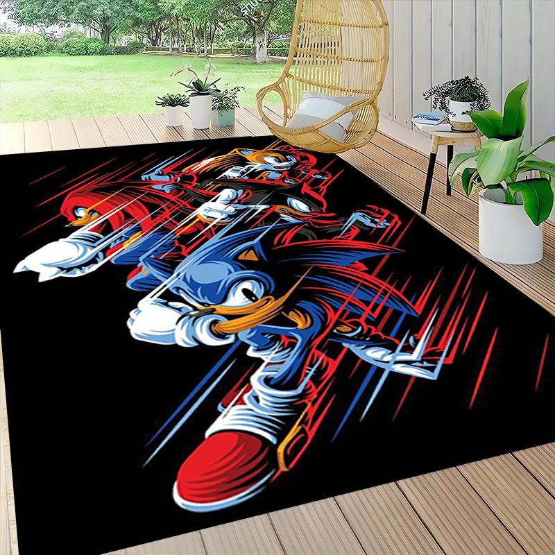 1Pc Sonic Adventure Team Sonic Carpet Rug Customizable Soft Washable Antislip Home Living Room Sofa Mats Personalized Rug 0917237