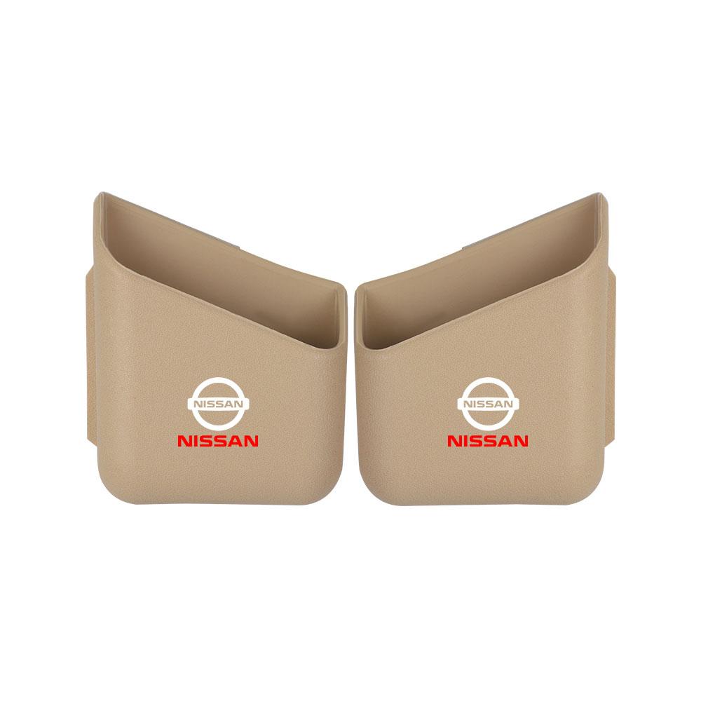 AUW3 For Nissan Nismo Tiida Teana Juke Versa Almera X-Trail New 2pcs Plastic Car Organizer Auto Truck Pillar Storage Box Center Cover