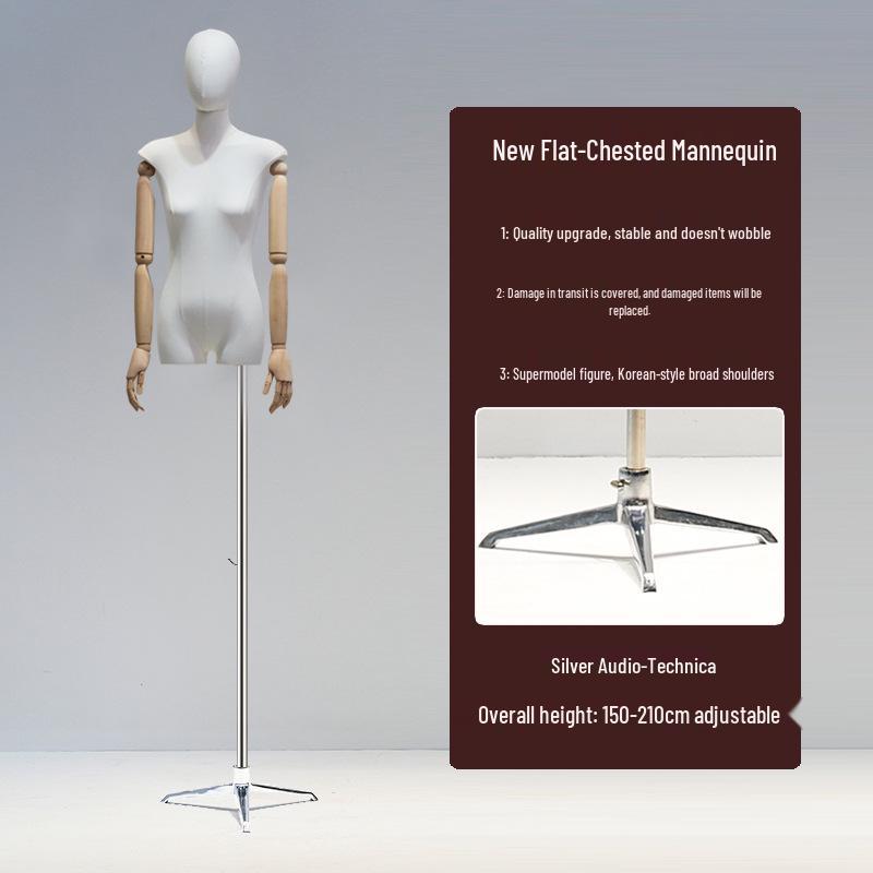 Манекен женский с плоским телом в корейском стиле и широкими плечами для демонстрации женской одежды