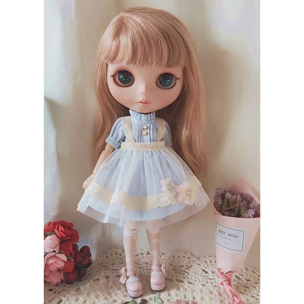 Rakulifey Blythe Clothes One Piece Neo Blythe Costume Set 3 Piece Set (Light Blue)