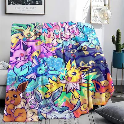 Pokemon Pikachu Print Flannel Blanket, Ultra Soft High Quality All Seasons Warm Throw, Home Decor Cozy Blanket, Perfect Christmas Gift