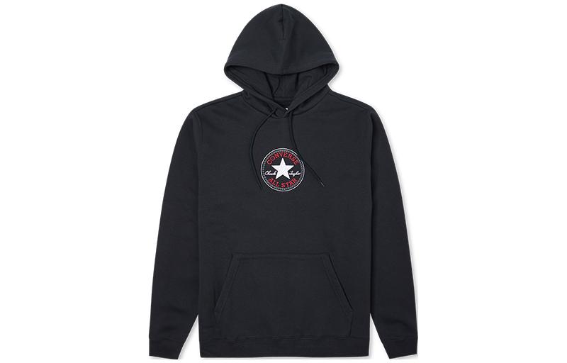 Converse Толстовки Унисекс Черные С капюшоном Умеренные Обычные 10024504-A01