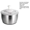 Stainless Steel Salad Spinner with Drain Basket Anti-Slip Base Stop Button Large 5.3 Quart Vegetables Dryer