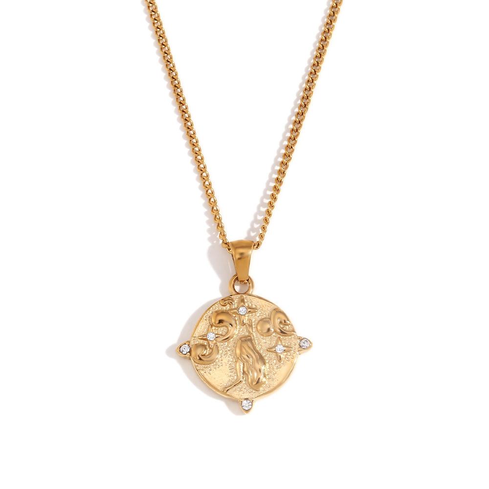 Модные винтажные модные горячие продажи кулон аксессуары прямоугольное капающее цирконовое ожерелье Таро