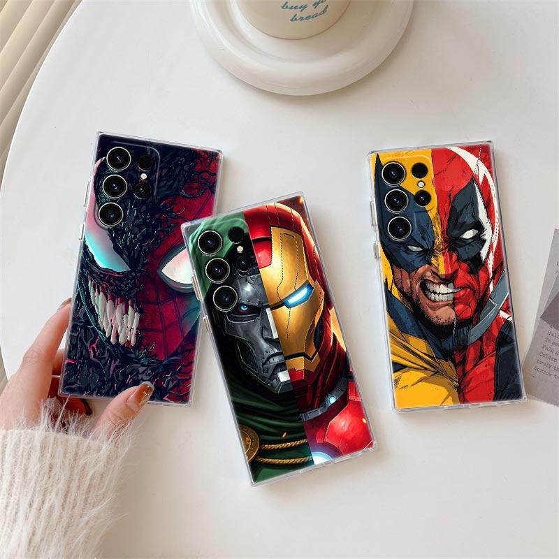 Прозрачный чехол Mavel The Avengers для Samsung Galaxy S26 S25 Ultra S24 S22 S26 Plus S20 S23 S21 S25 FE 5G Прозрачная силиконовая крышка