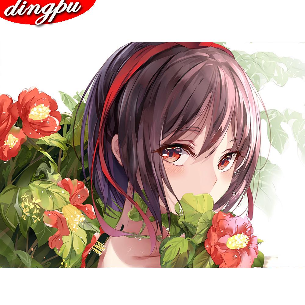 5d Алмазная картина Полный дрель Девушка Декор для дома Цветочная мозаика Изображение Стразы Подарок ручной работы