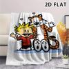 1Pc Calvin and Hobbes Print Flannel Blanket, High quality Comfortable for All Seasons, Home Decor, Warmth and Comfort, Perfect for Christmas Gifts