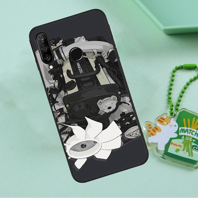 Чехол для Huawei Nova 12i 12s 7i 8i 11i 9 10 SE Y90 Y60 Y70 Y72 Y61 Y91 P30 P40 Lite P60 Pro с изображением двигателя JDM RB26