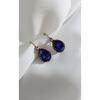 Аутентичные серьги-капли большого размера с темно-синим камнем