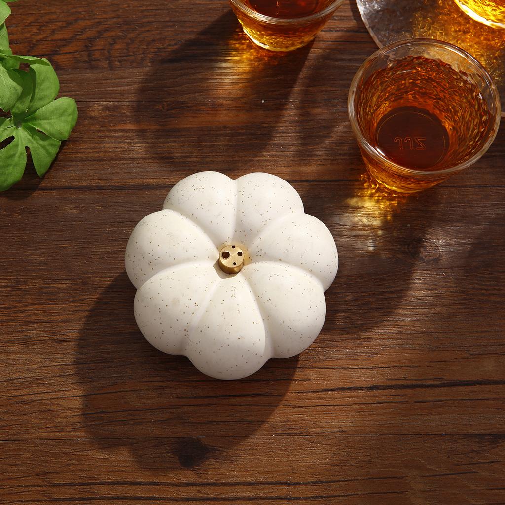 Креативная керамическая тыквенная курильница с 4 отверстиями, латунный держатель для благовоний, буддийские принадлежности для домашнего декора