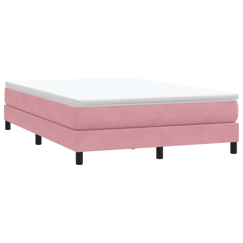 Box Spring Bed without Mattress Pink 140 x 220 cm Velvet