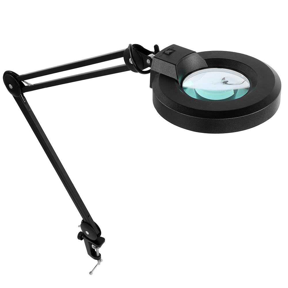 Светодиодная увеличительная лампа с 5-кратным увеличением для вышивки и гравировки, черная