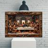 2d Flat 30*20cm, Christian-inspired Wooden Sign: Exquisite of The Last Supper, Great for Spiritual Home Decor, for Home, Indoor Outdoor Use, Wooden