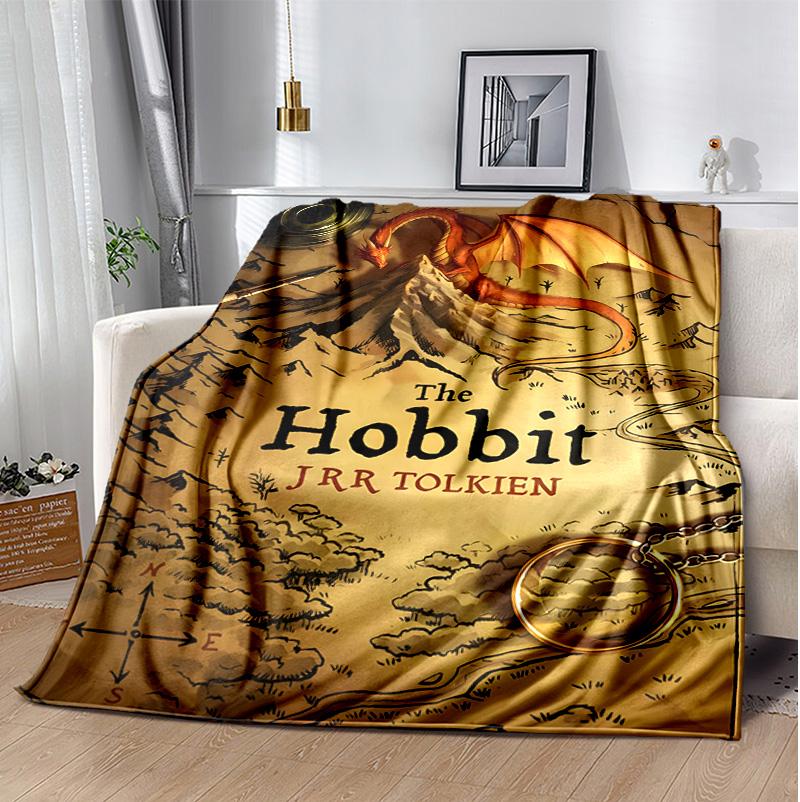 Tolkien Fan Flannel Blanket Soft Warm All-Season Throw, Design for Camping, Car Travel, Hiking Sofa, Bed, Office Perfect Gift for Parties