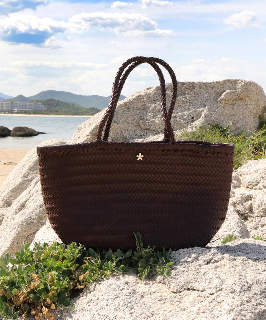 Elke Bloem Willow Dark Brown Leather Basket Bag