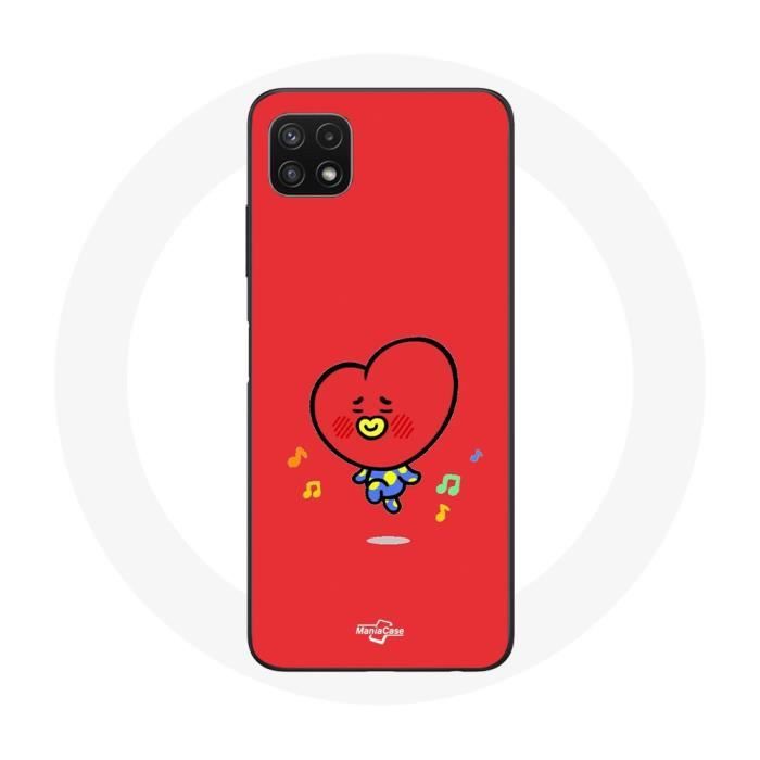 Case for Samsung Galaxy A22 5G BTS Bangtan Boys BT21 TATA V Red Background