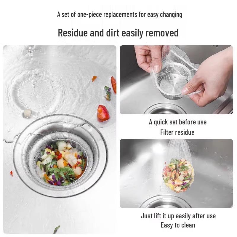Одноразовый сливной фильтр и сетка для раковины для овощей и мытья посуды.