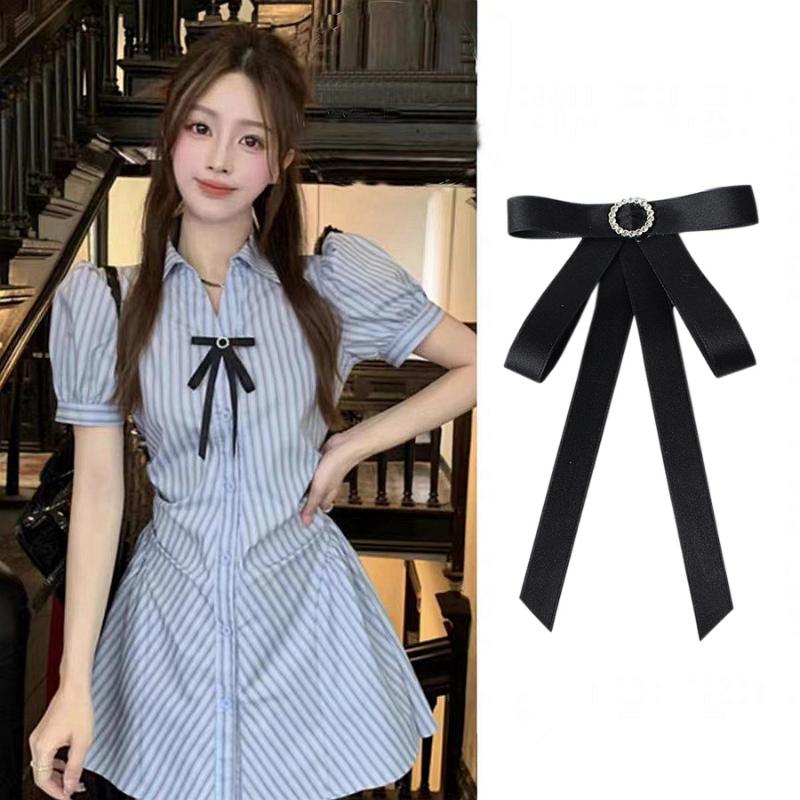 Черная бабочка со стразами, броши-бантики для женщин, корсаж для воротника рубашки, ювелирные изделия, одежда и аксессуары