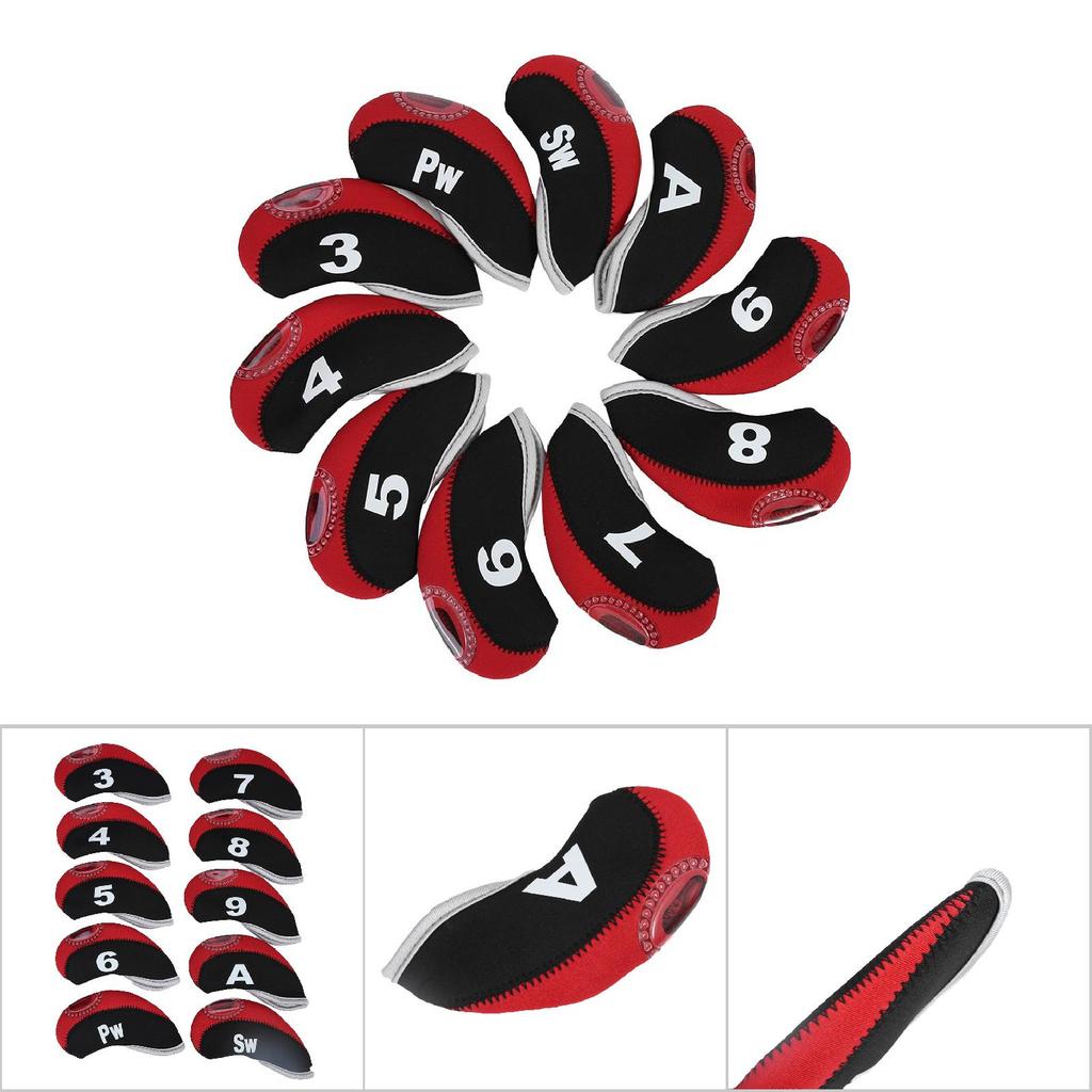 10pcs Waterproof Golf Club Iron Head Covers Putter Set Protector Case Golf Accessory