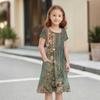 Children's Skirt Round Neck Short Sleeve Princess Dress Fashion Casual Pocket Dress For Girls
