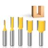 1/5pcs 8mm Shank Straight Woodworking Router Bit Set Carpenter Milling Cutter 3/6/10/12/16mm Cutting Diameter