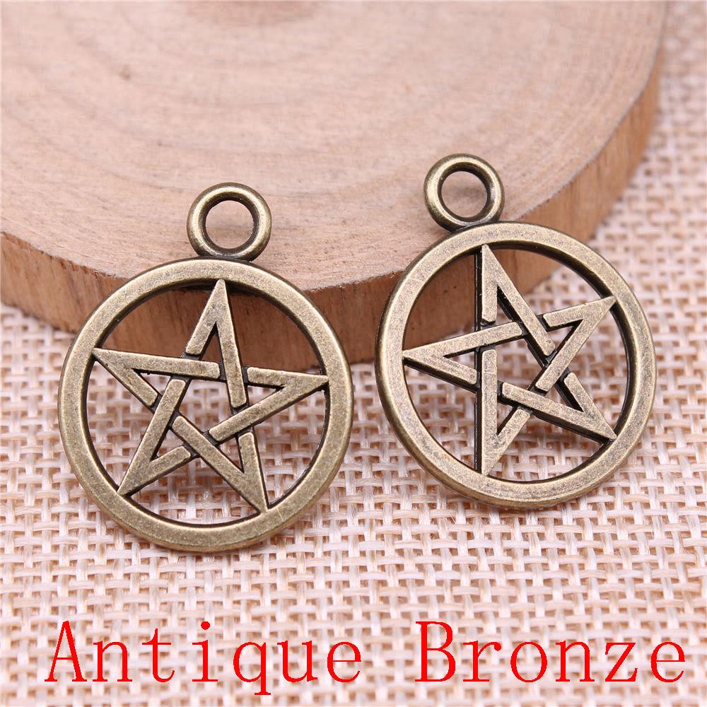 Hollow Pentagram Charms Pendant For Bracelet Necklace Jewelry Making Craft Findings