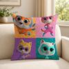 Cartoon SSuperKitties Cushion Cover Soft Short Plush SkinFriendly Cushion Case for MultiScene Use