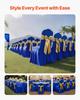 30 Pcs Blue Chair Covers, Polyester Spandex Chair Cover, Stretch Slipcovers for Wedding Party Dining Banquet Flat-Front Chair Covers, Fits Chair