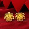 24K Gold-Plated Gold Stamen Flower Stud Earrings for Women – Elegant, Simple, Perfect Birthday Gift