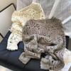 Ретро круглый вырез кисточкой ажурные свитера женские модные топы рукав летучая мышь пуловер женский вязаный свитер однотонный элегантный повседневный трикотаж 26557