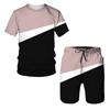 Fashion Brief Style Summer Tracksuits Leisure O-neck Short Sleeve Tees Set Unisex Outdoor Sports Top Shorts 2 Piece Outfit Sets
