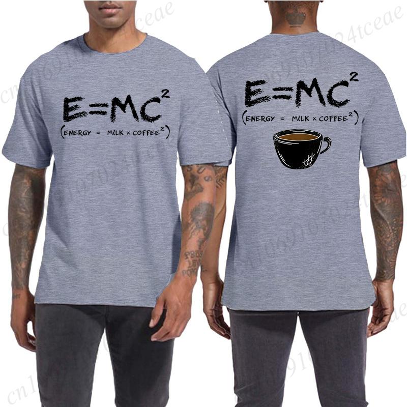 Formula Science Coffee E MC Equation Funny T-Shirt Harajuku Tee Shirt Men Brand T-shirt Man Shirt Summer Tees Men O-neck Tops